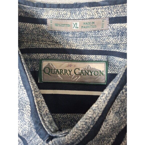 Quarry Canyon Chambray Shirt Mens XL Blue Stripes Button up Cowboy Western - Picture 6 of 8
